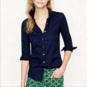 J. Crew Haberdashery navy blue button down shirt